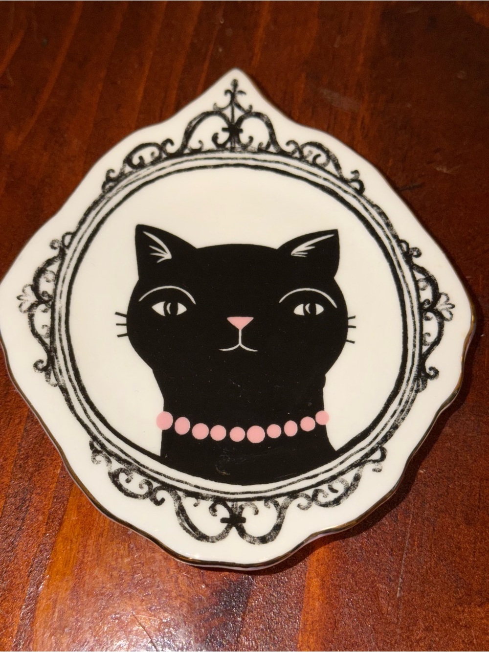 Chasing Lola Black Cat Trinket Dish 2016 Tri-Coastal Design Gothic Decor